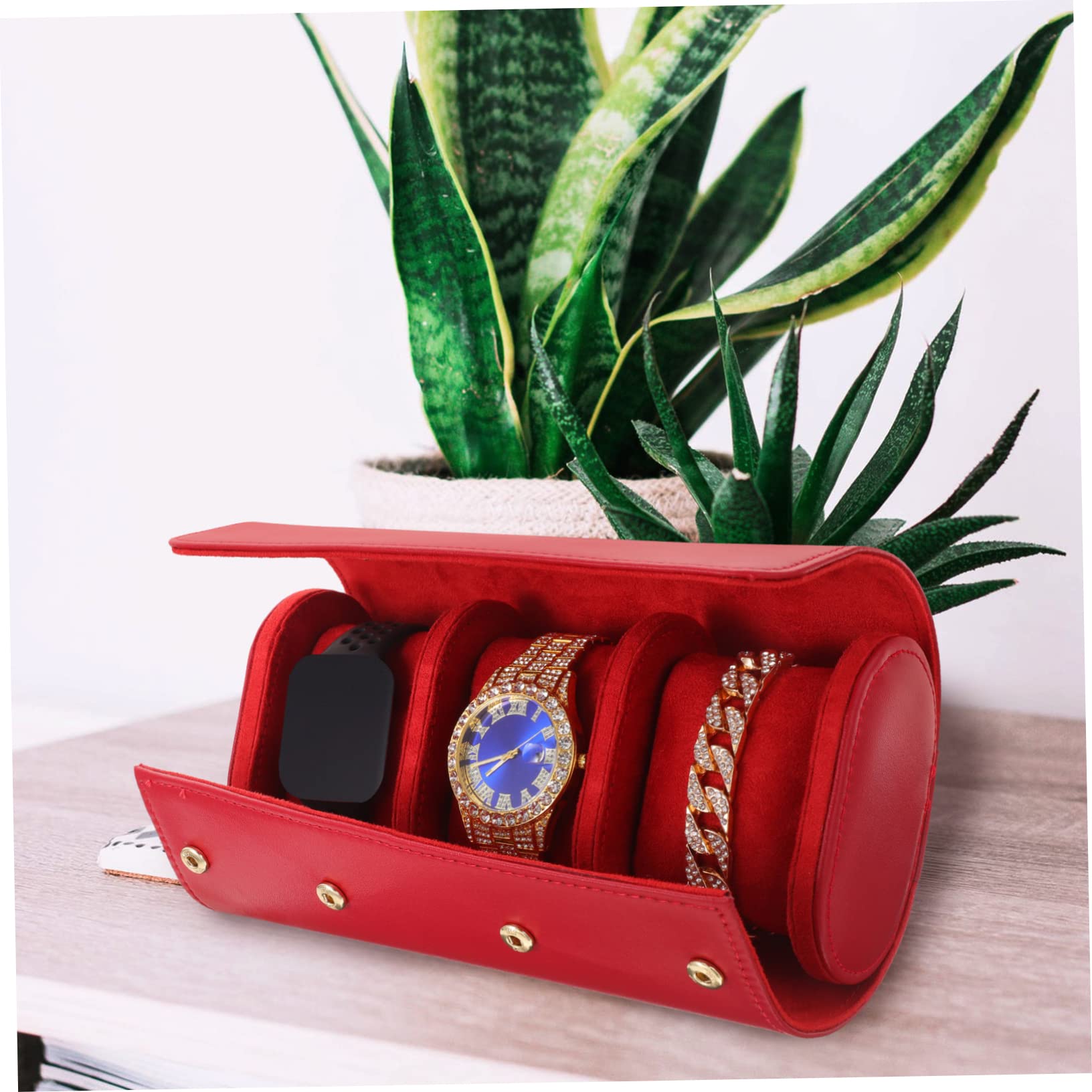 COLLBATH Porta Orologi A Rotolo Custodia Per Orologi in Pelle Scomparti E Cuscini Per Protezione E Separazione Completa