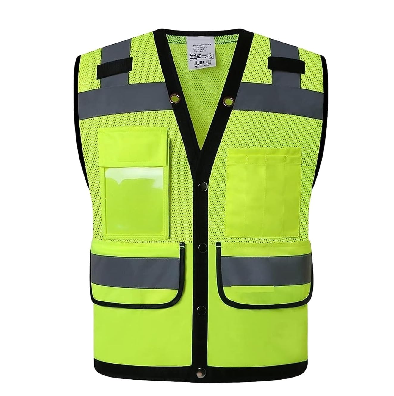 Chaleco Seguridad Chaleco De Seguridad Reflectante De Alta Visibilidad con Bolsillos Chaleco De Trabajo De Verano para Hombres Reflectante Seguridad(Grün,S)