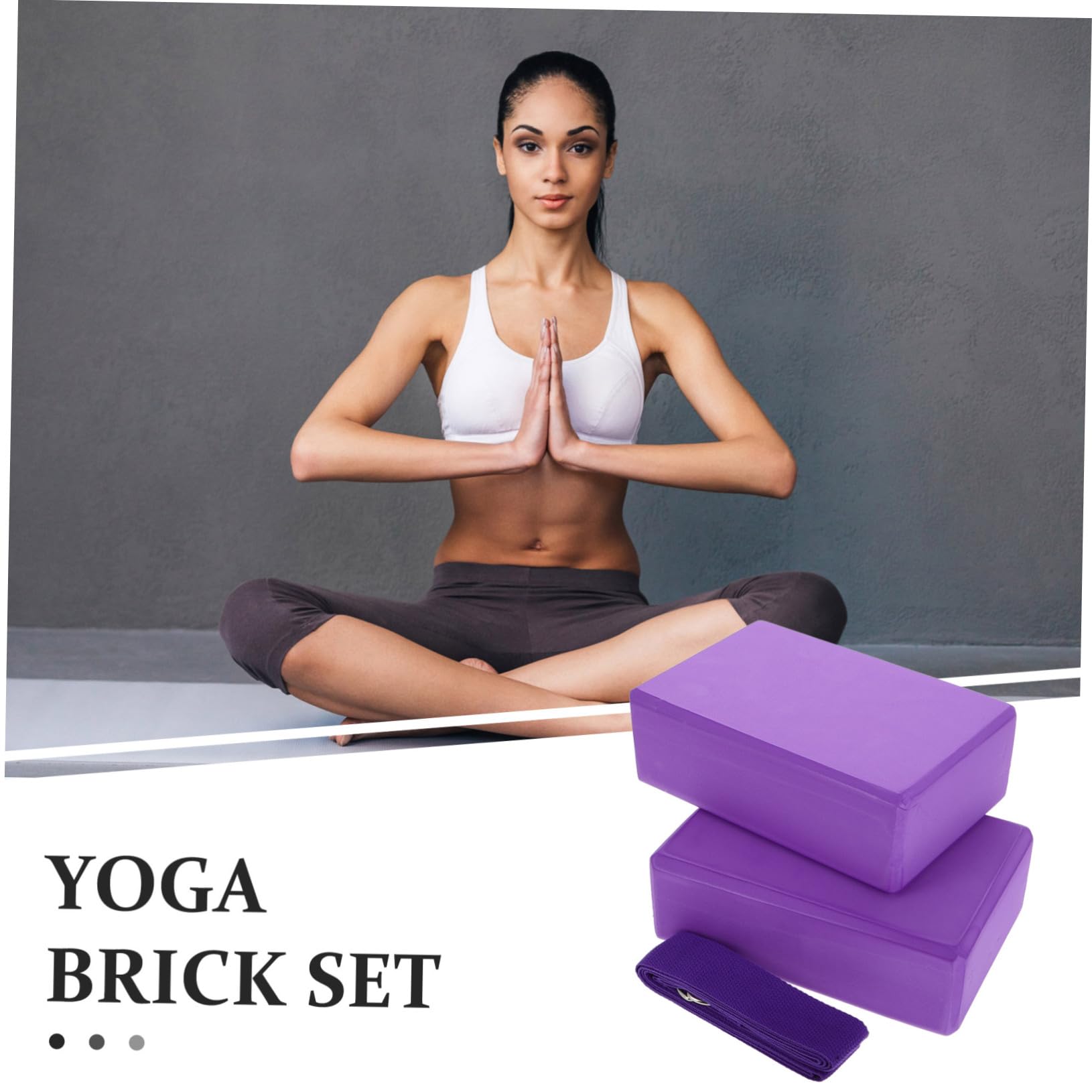 TOYANDONA 3stücke Yoga-blöcke-satz Mit Gurt Schaumstoff-ziegel Und Yoga-gürtel Für Übungen Pilates Und Stretching Tragbar Für Jeden Bedarf