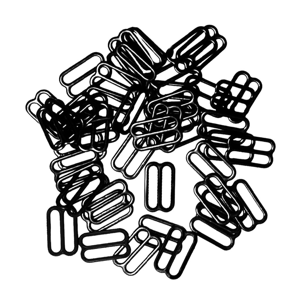 Geardeangloow 100 Pieces Metal Black Lingerie Hardware Sewing Clip Hook Eye 10mm, 10mm Figure 8