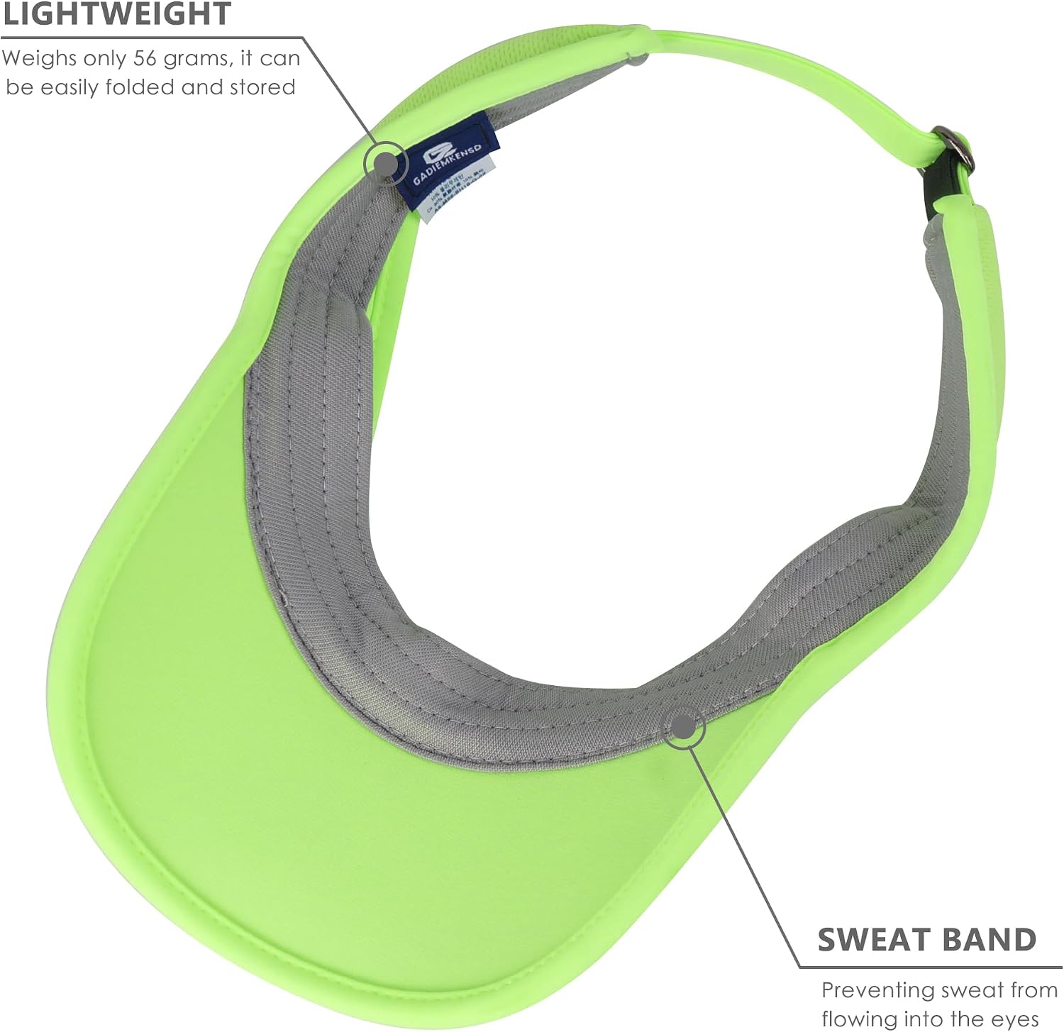 GADIEMKENSD Performance Visor - Stretchy Fabric, Lightweight, Breathable, Suitable for Sun Protection and Outdoor Exercise