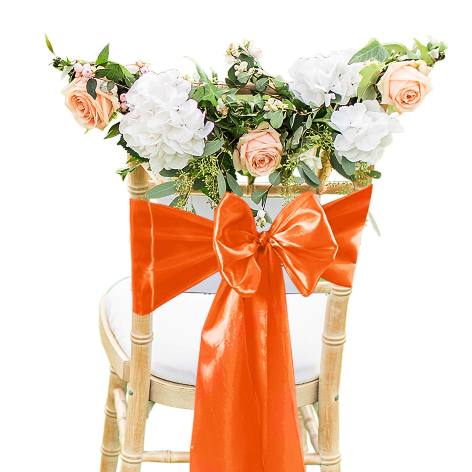Trimming Shop 10 bandas de satén para sillas, lazos decorativos para sillas de fiesta, lazos más anchos y completos, lazos para sillas para bodas, fiestas de cumpleaños, Navidad, eventos, decoración,