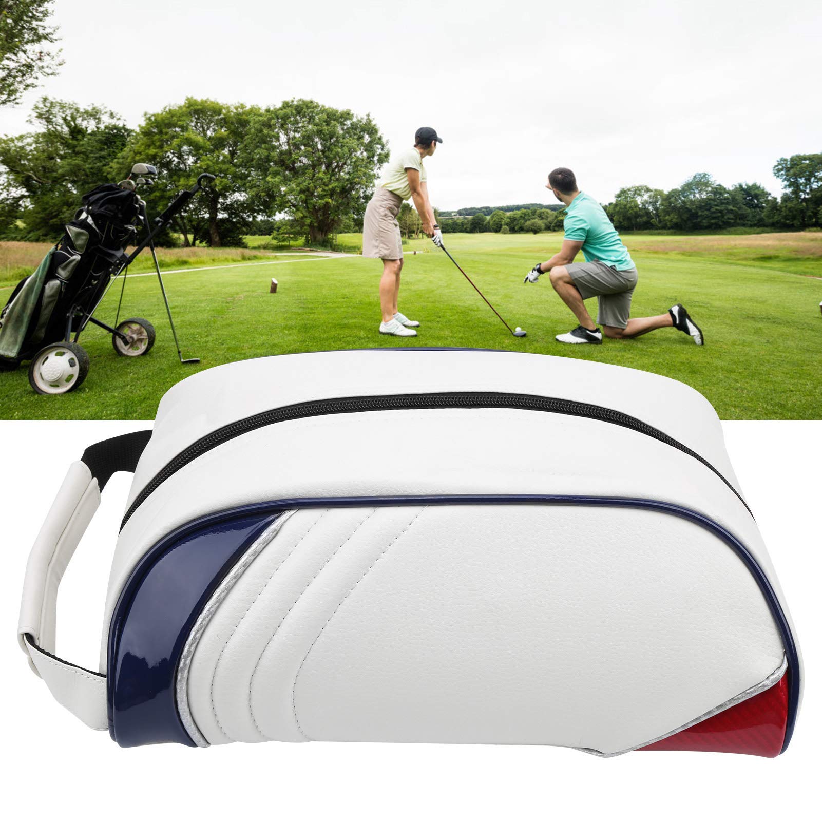 VGEBY Bolsa portadora de Zapatos de Golf Bolsa portadora de Zapatos de Golf de Cuero PU Bolsa de Almacenamiento a Prueba de Polvo de Viaje en casa
