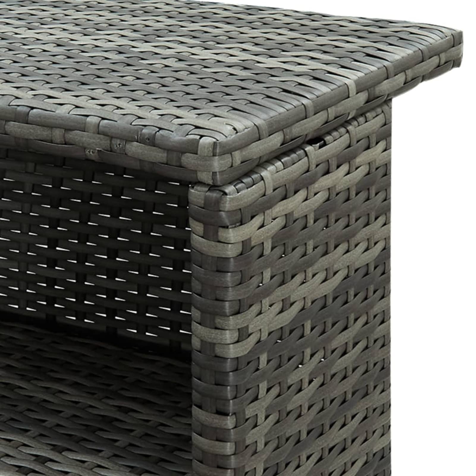 Mesa Alta de jardín ratán sintético Gris 120x55x110 cm Mesa De Bar Alta para Cocina Mesa Plegable Cocina