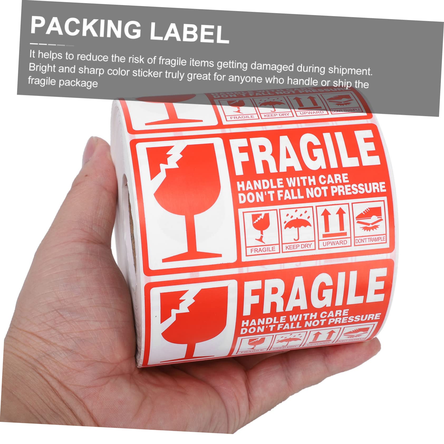Étiquette Fragile Rouge en Rouleau 1 Rouleau Adhésif Cuivre