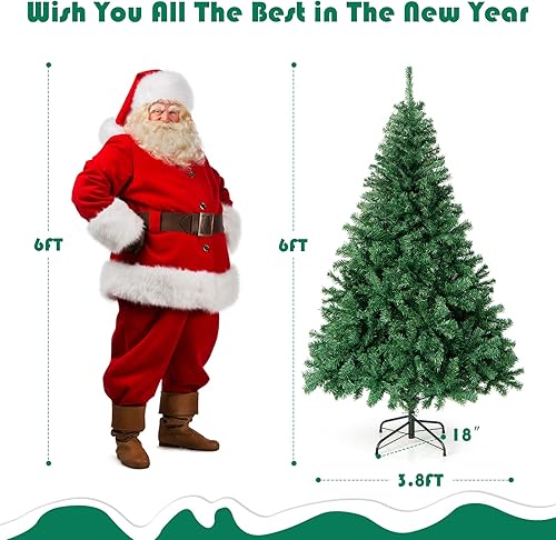 Miniatura 6 de BestComfort Árbol de Navidad artificial de 6 pies, 7.5 pies9 pies, árbol completo de abeto con bisagras sin luz con 100013462132 puntas de rama y