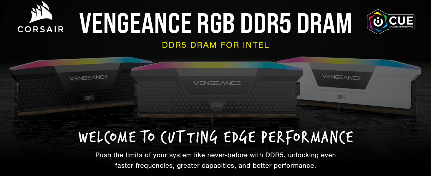 Corsair Vengeance RGB DDR5 32GB×2 6400 VENGEANCE® RGB 32GB (2x16GB) DDR5 DRAM 6400MT/s CL36 Memory Kit