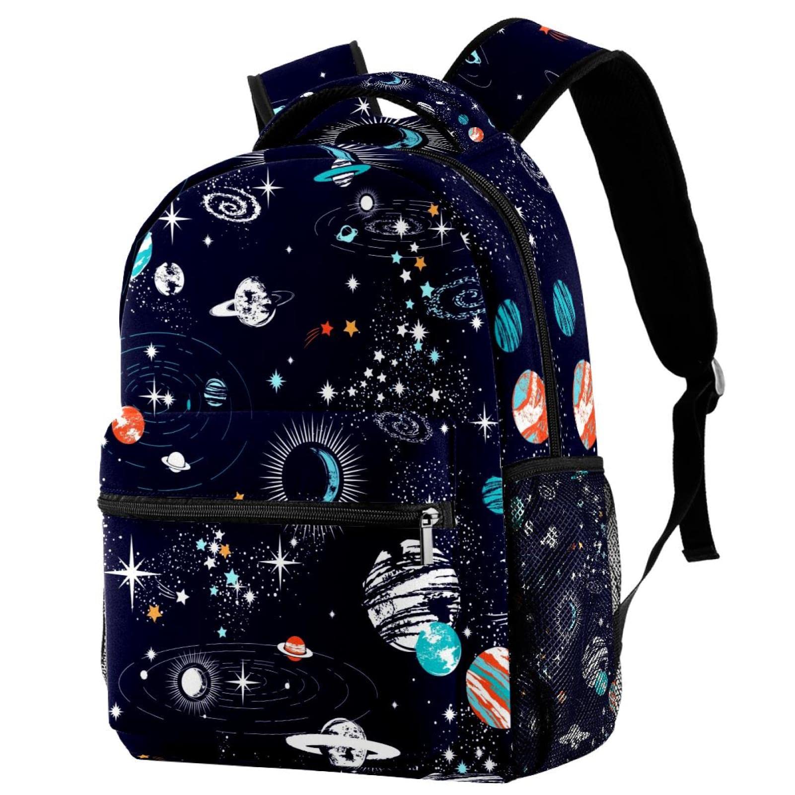 Mochila para portátil unisex con estampado del espacio y compartimentos 7