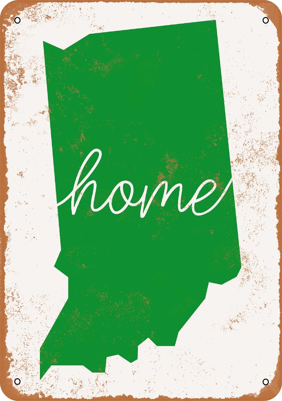 Miaomansenstore Metal Sign - Home Indiana - Vintage Look Home Decor
