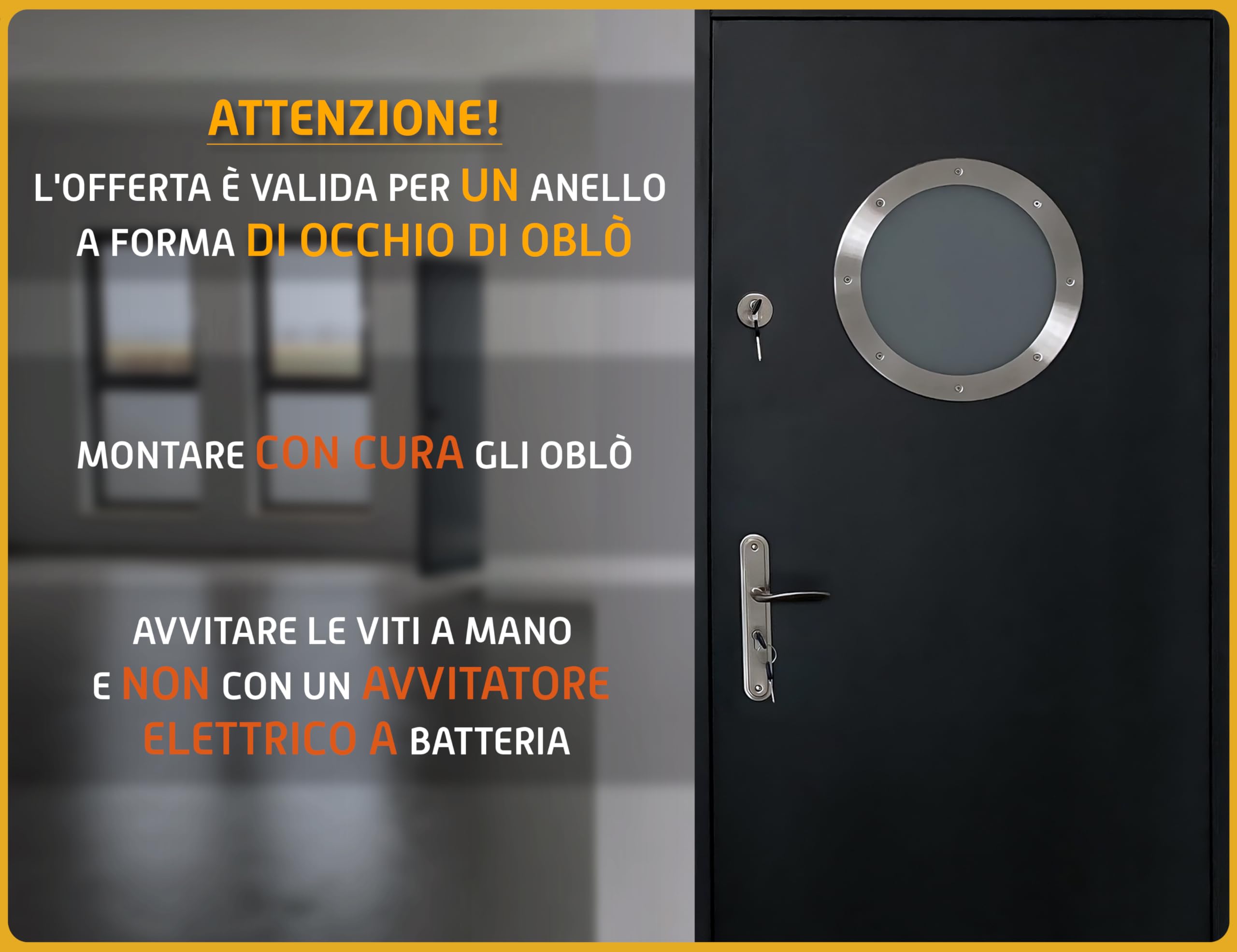MLS Oblò B5000, Finestra per Porte in Acciaio Inox, Vetro VSG, Montaggio Diretto Sull'anta Della Porta, Senza Tagli, Viti di Visibili su un Lato, Set di 3 Pezzi x 1 Anello Ø 250 mm, Vetro Transparente