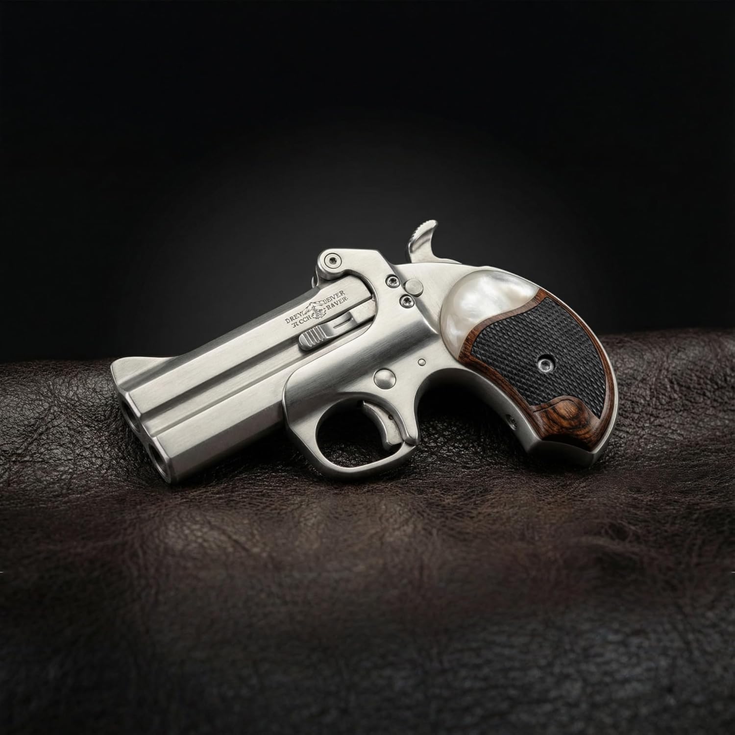 Compatible Replacement for Bond Arms Derringer Premium XL Grips Solid Wood & Pearl Accent