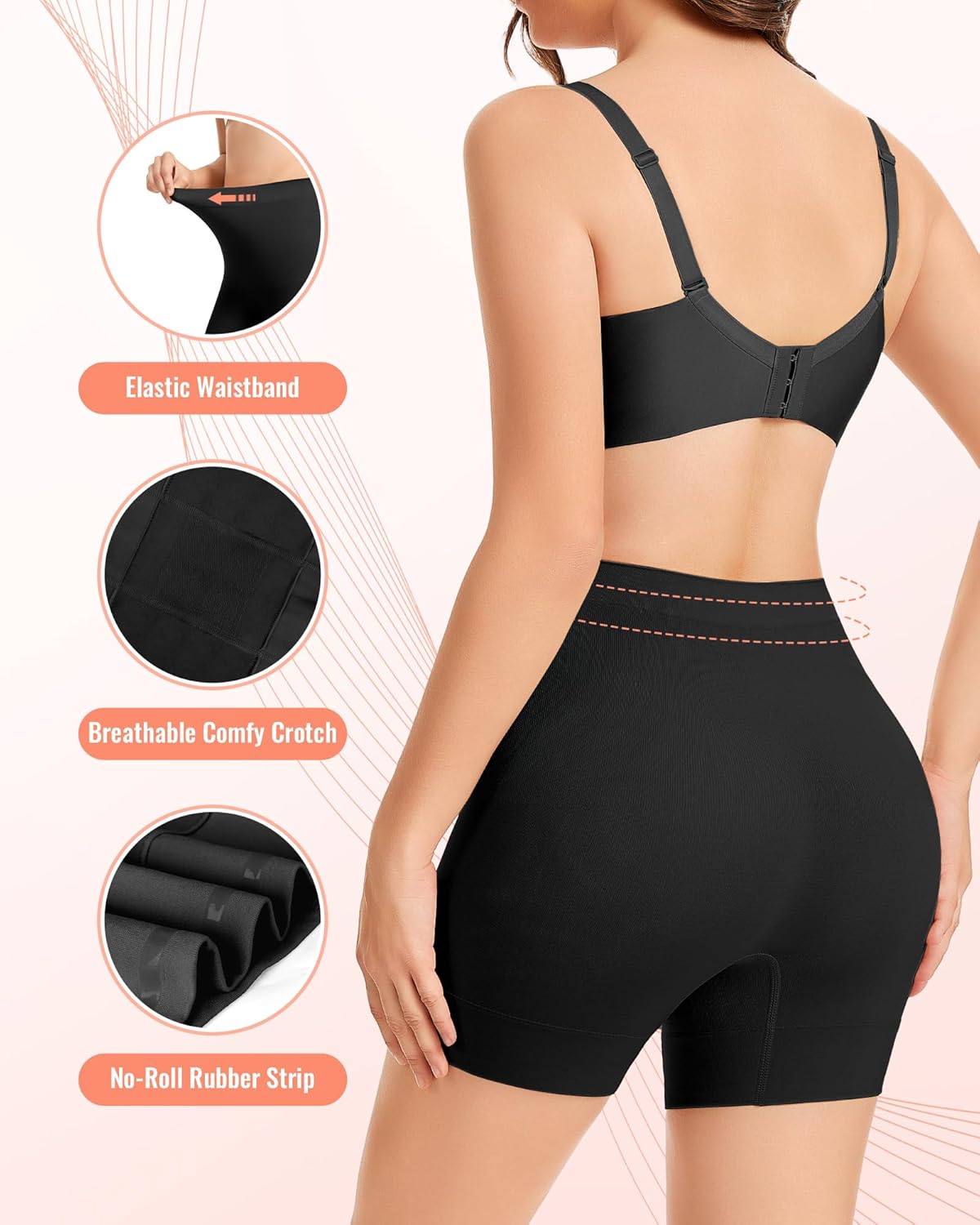 Shapewear Tummy Control Seamless Slip Shorts for Under Dress Breathable Anti Chafing Shaper Shorts for Women - Image 3