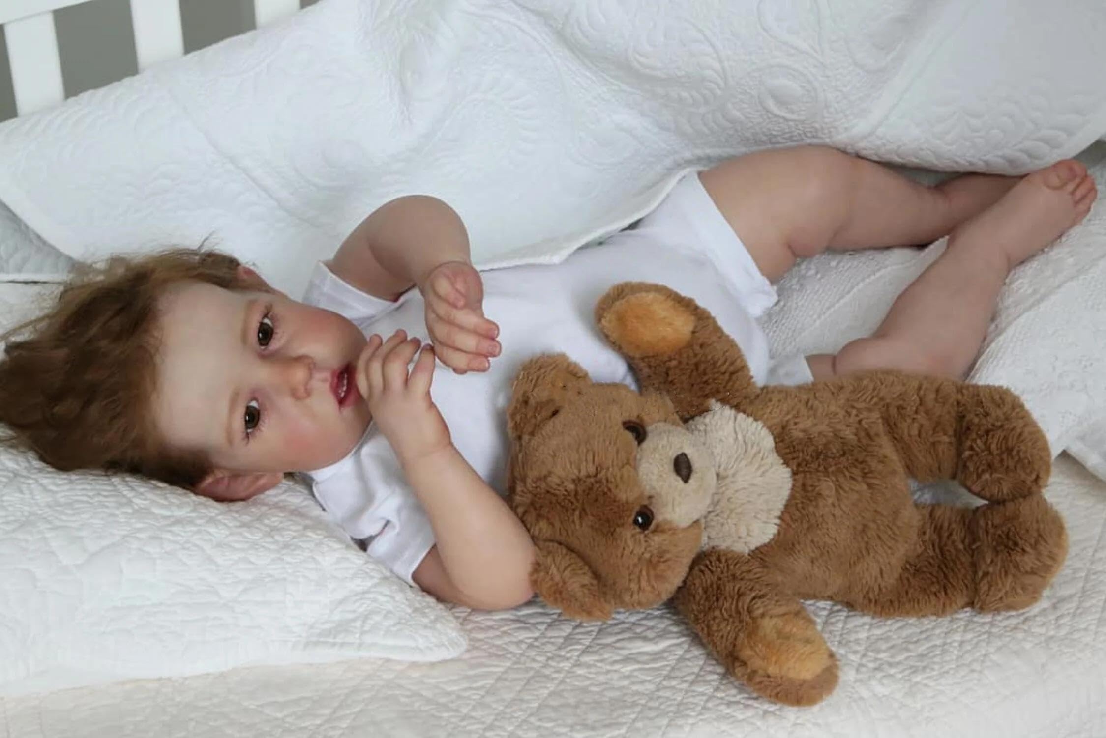 RXDOLL Realistyczne lalki Reborn Baby Dolls silikonowe na całe ciało, winylowe, chłopiec, prawdziwe życie Reborn maluch, realistyczna lalka noworodka, zabawka z zestawami do karmienia dla dzieci, na