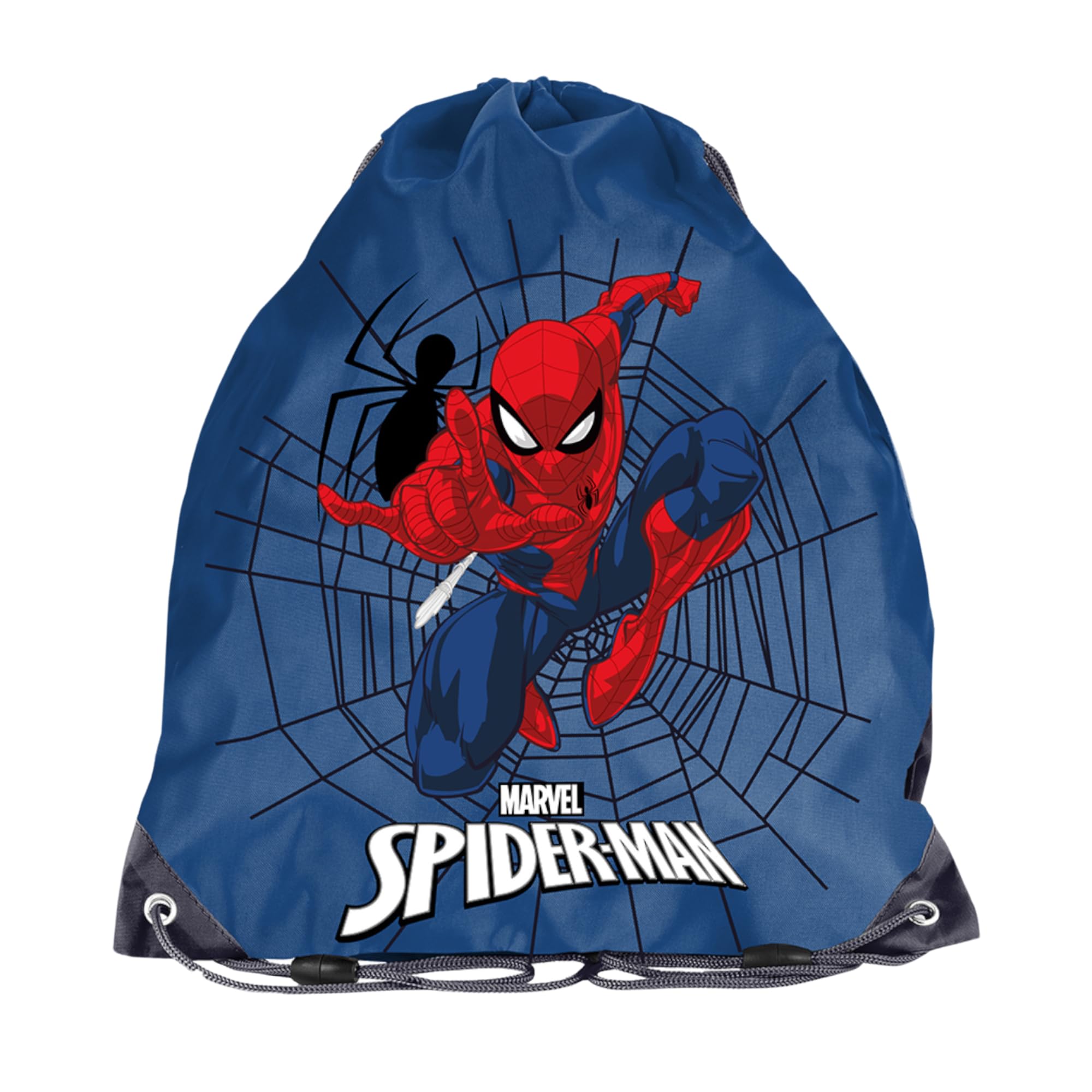 PASO- Schulranzen für Jungen, 3/5/7/14er-Set - Schul-Rucksack für Kinder mit Federmäppchen - Schuhbeutel - Spiderman Motiv- 1-3 Klasse