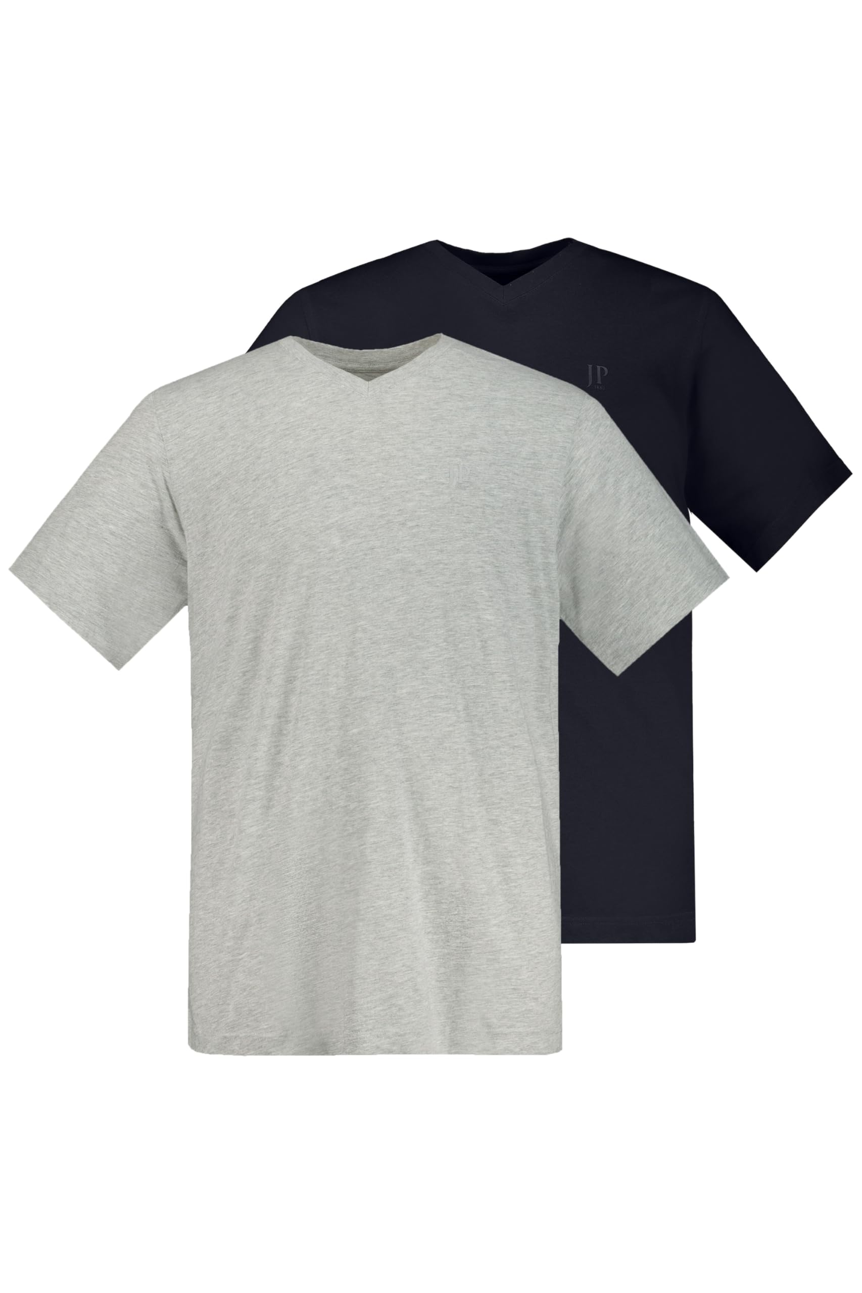 JP 1880, Mens Plus Size V Shirts, Light Grey mélange, 3XL