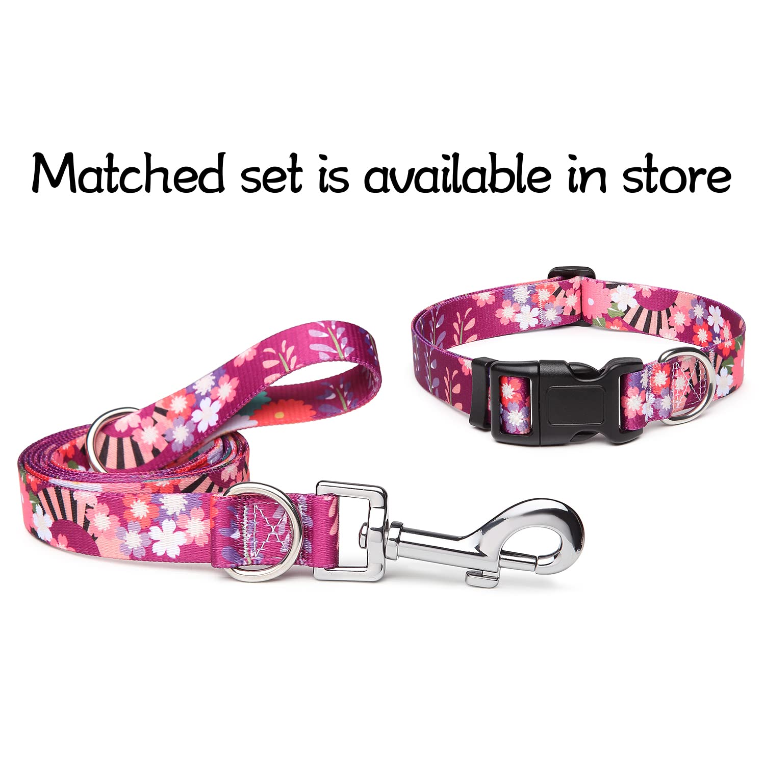 Adjustable Dog Collar with Patterns, Ultra Comfy Soft Nylon Breathable Pet Collar for Small Medium Large Dogs (L, Floral Orange) — view 109