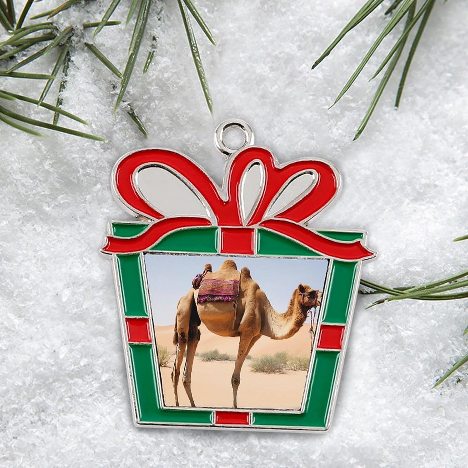 Christmas Ornaments Set, Non-Fade Festive Tree Hangers, Fireplace Mantel & Party Decorations with Hanging Rope, Elegant Holiday Home Decor Gift, Desert Sand Alloy Christmas Pendant