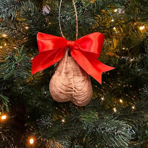 Miniatura 5 de Colgante de bola de Navidad 3D adornos divertidos de huevos para Navidad bolas 3D colgante de árbol de Navidad decoración hecha a mano adorno