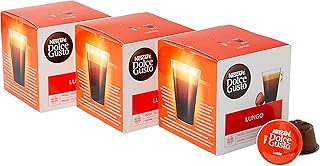 NESCAFE Dolce Gusto Lungo Coffee Pods - total of 48 Coffee Capsules - Espresso Coffee - Medium Dark Roast Blend - Coffee Intensity 6 (3 Packs)