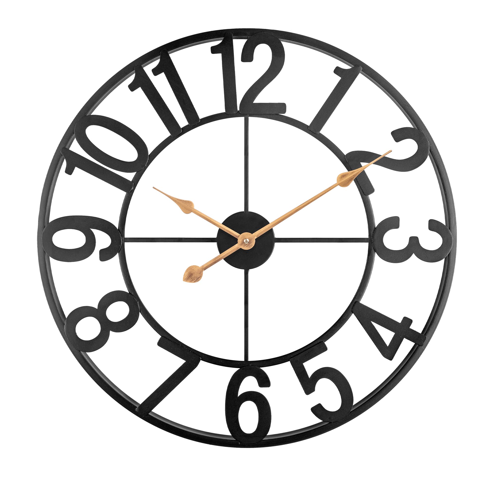 Horloge d'extérieur vintage pour mur de terrasse grande taille 35cm en métal