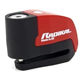 RADIKAL RK6 Disc Lock Alarm, Hi-End 120db Alarm, ON/Off Button, Warning LED, Waterproof Metal, Lithium Battery, Universal Anti Theft Wheel Brake Lock for Motorcycle, Scooter, Bike, Electric Scooter