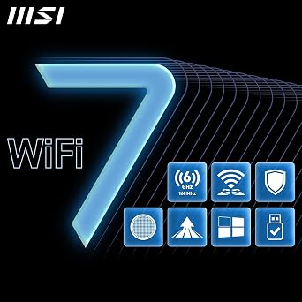 MSI BE6500 WiFi 7 USB Adapter - WLAN up to 2880 Mbps (6GHz, 5GHz, 2.4GHz Wireless), USB 3.2 Gen 1, MU-MIMO, 2X High-Gain Tri-Band Antennas, Beamforming, WPA3 - Cradle Included