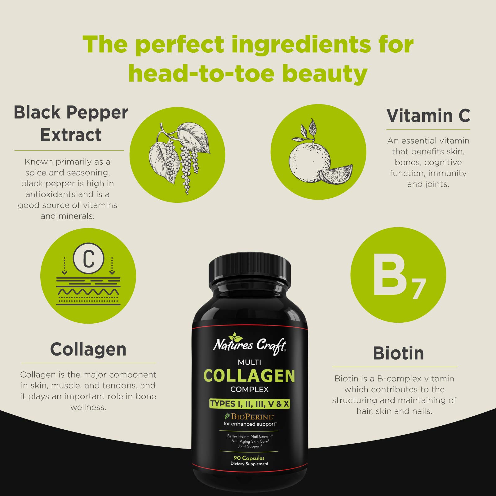 Buy Multi Collagen Pills with Collagen Peptides Multi Collagen Type 1