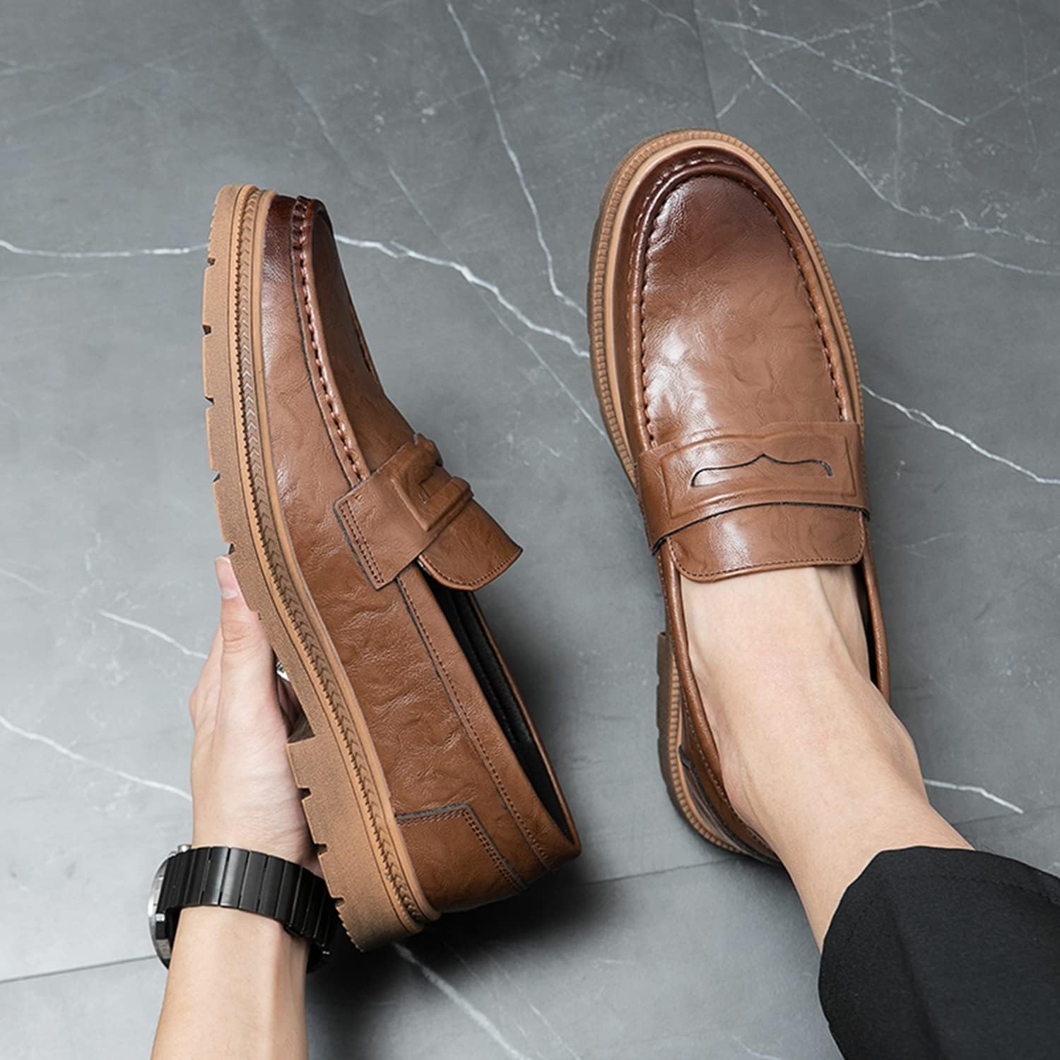 WEWIN] コインローファー ペニーローファー メンズ 軽量 本革スエード Uチップ ペニー スリッポン モカシン カジュアル コインローファー  ペニーローファー モカシン メンズ 軽量 本革 大きいサイズ スリッポン 素足 革靴 ビジネス ドライビング 通気 J-WEWIN] コイン ...