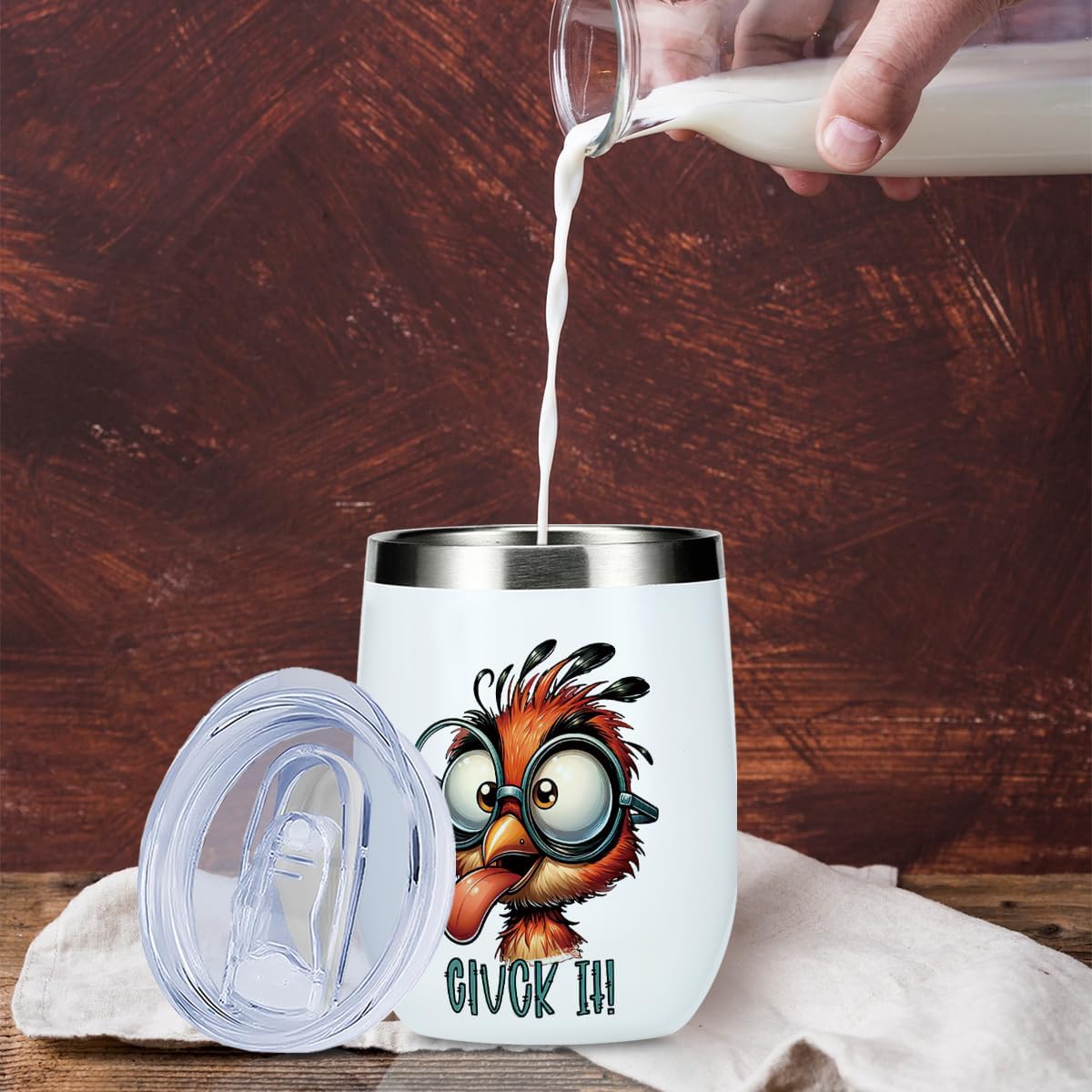 Funny Quotes Wine Tumbler, Sarcastic Cartoon Bird Gifts Bird Decor Stuff Double Wall Vacuum Insulated Coffee Mug Wine Glass 12 oz Tumbler with Lid for Dad Mom Birthday Mothers Fathers Day Christmas - Image 6