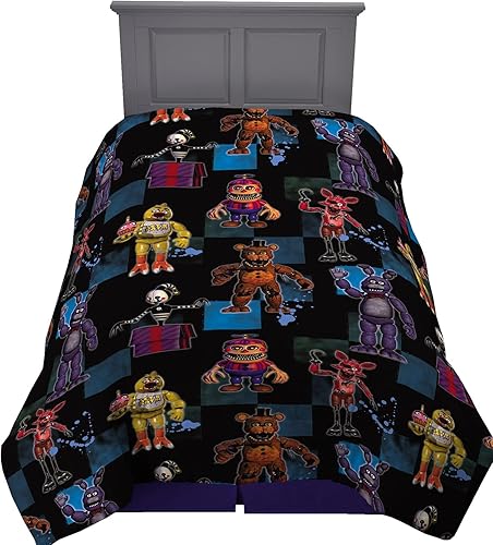 Franco Ropa de cama para niños, edredón de microfibra suave, individual, Five Nights At Freddy's