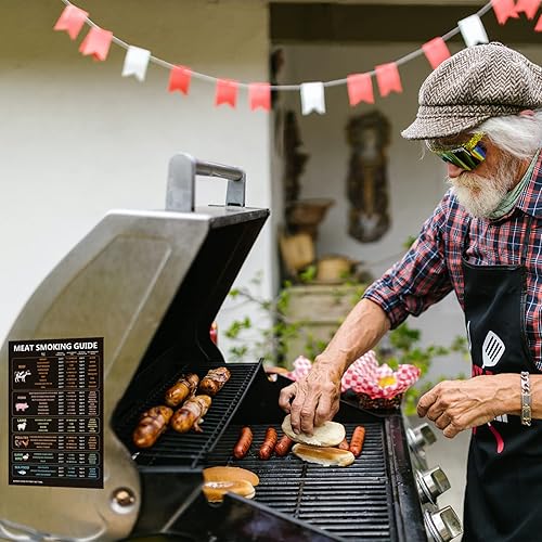 Miniatura 5 de LUTER Guía de temperatura de carne, temperatura de cocción, imán de guía para ahumar carne, guía para asar carne, guía para asar carne, tabla de
