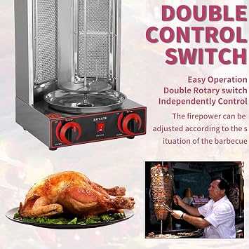 Vertical Rotisserie Shawarma Machine, Sharma Machine, Rotating Grill, Shawarma Grill, Rotisserie Oven,Chicken Rotisserie Machine,Electric