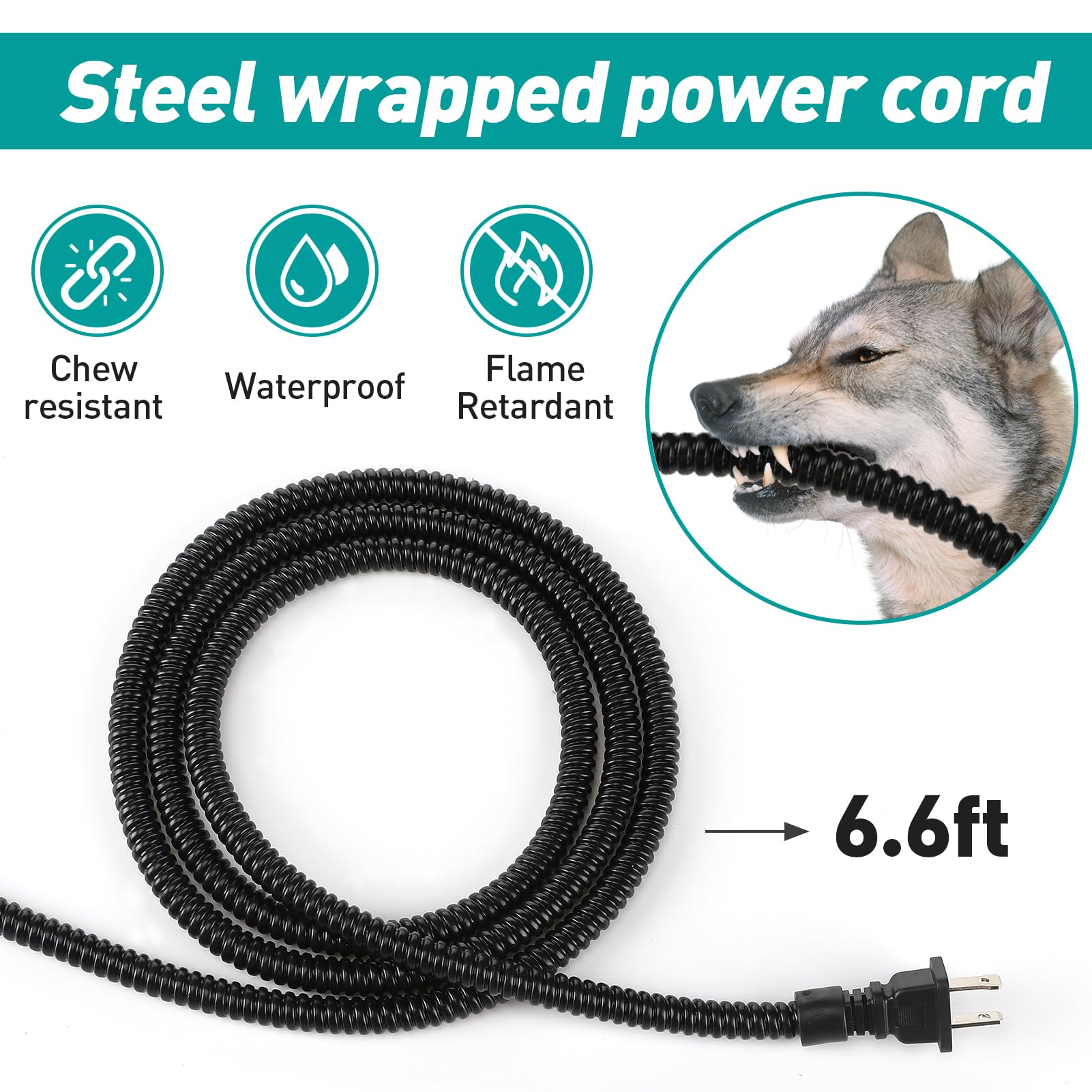 Gamelle D'Eau Chauffante Pour Chats/Chiens - Anti-Gel, 4 Températures Réglables, 16W, Pour Extérieur Hiver - 4