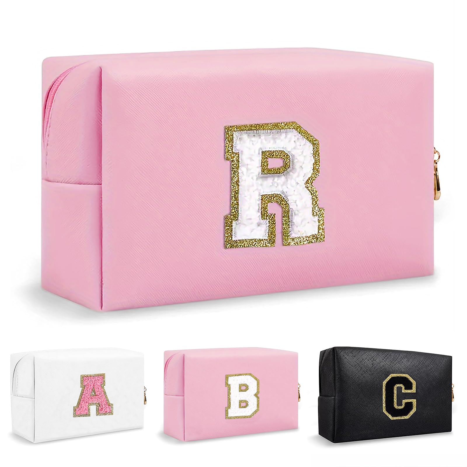 Bolsa de Maquillaje, Bolsa de Cosméticos Impermeable de Viaje, PU Cuero, Neceser de Baño, Bolsa De Aseo Y Almacenamiento para Mujer,Cosas Preppy para niñas Adolescentes (Letra A-Z) — view 151