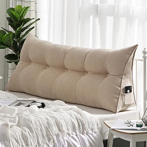 Miniatura 2 de NENIUX Almohada de cojín triangular extra de lectura, almohada de cabecera con cuña para respaldo, soporte de espalda, almohada de respaldo para