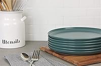 Vista 4 de Double Line - Plato llano de 10.5 pulgadas, juego de 6, verde esmeralda