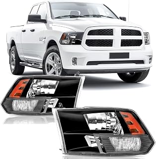 APSVE Headlight Assembly Pair compatible with 2009-2018 Dodge Ram 1500