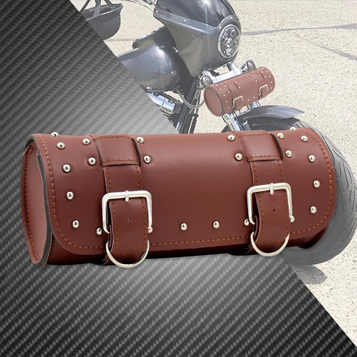 収納パッケージ バイクフォークツールバッグ収納 PUレザー