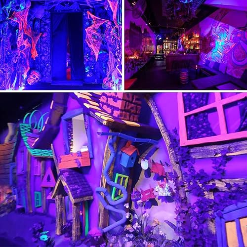 Miniatura 7 de Luces LED negras de 100 W para fiesta brillante, luz negra con enchufe, luz negra impermeable IP66 para Halloween, fiesta de luz negra, póster