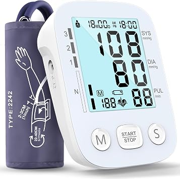 Blood Pressure Monitor for Home Use, Upper Arm Automatic BP Machine with Backlit LCD, 2 500 Memory & Irregular Heartbeat Detector, Dual Power Type-C/AAA, Extra Large Cuff 9-17"