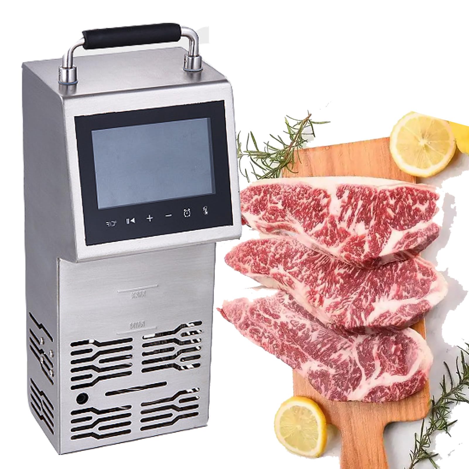Cuiseur Sous Vide de Précision 2000W, Cuiseur Sous Vide Professionnel avec Circulateurs à Immersion en Acier Inoxydable, avec Grand Écran Tactile et Minuterie de Température Précise