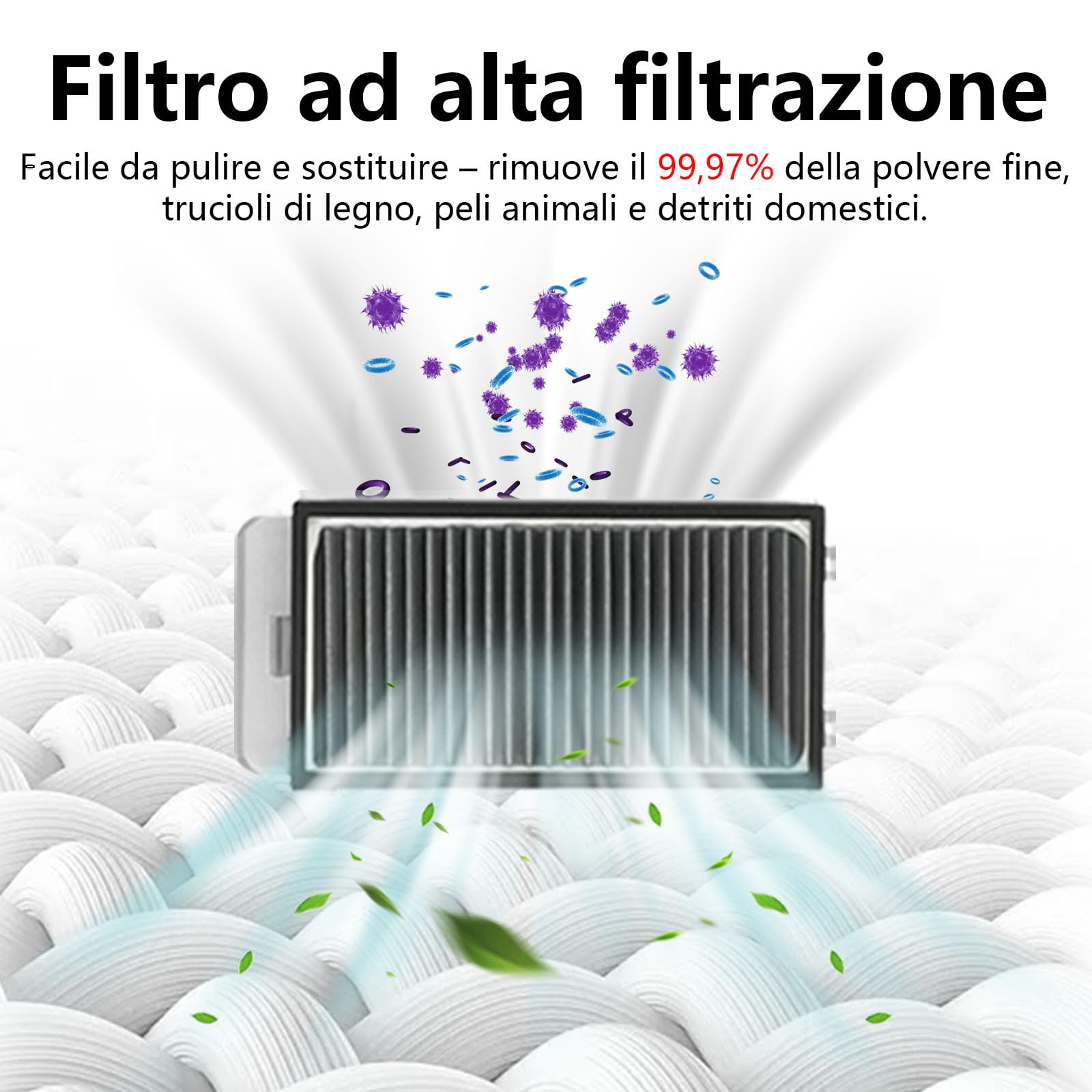 Accessori per Aspirapolvere per Dreame L40s Pro Ultra/ L50 Pro Ultra/Matrix 10 Ultra, 1 Spazzola Principale, 4 Salviette, 4 Filtri, 4 Spazzole Laterali, 4 Sacchetto di Polvere, per V50 Ultra Complete
