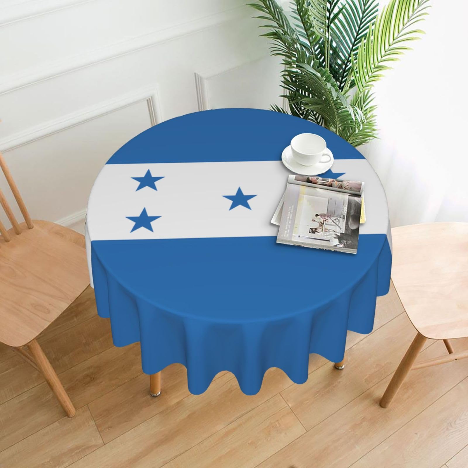 ZHAOUR Flag Of Honduras Print Round Washable Tablecloth – Table Cover