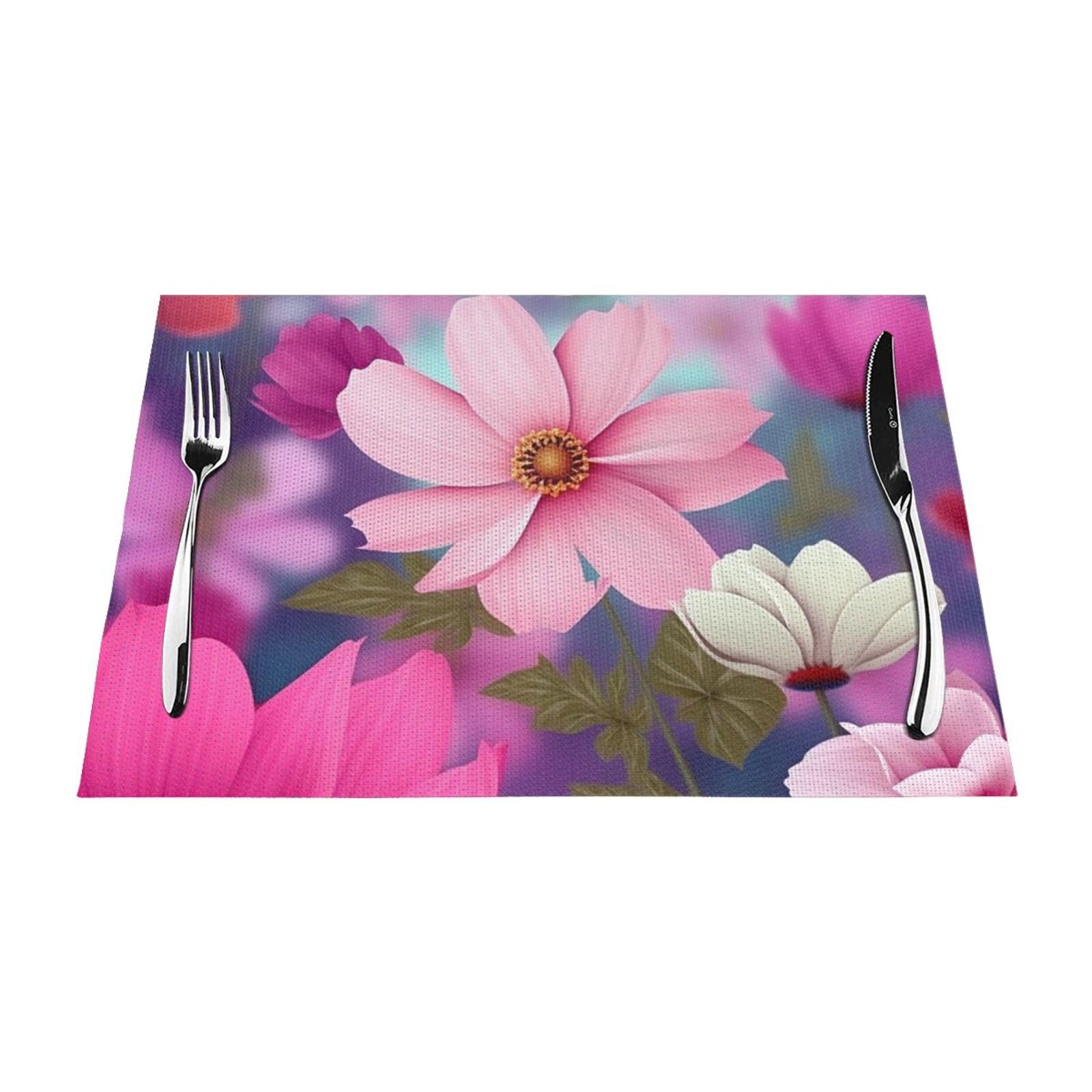 Sets de table fleurs x4 | 45x30 cm lavables et antidérapants