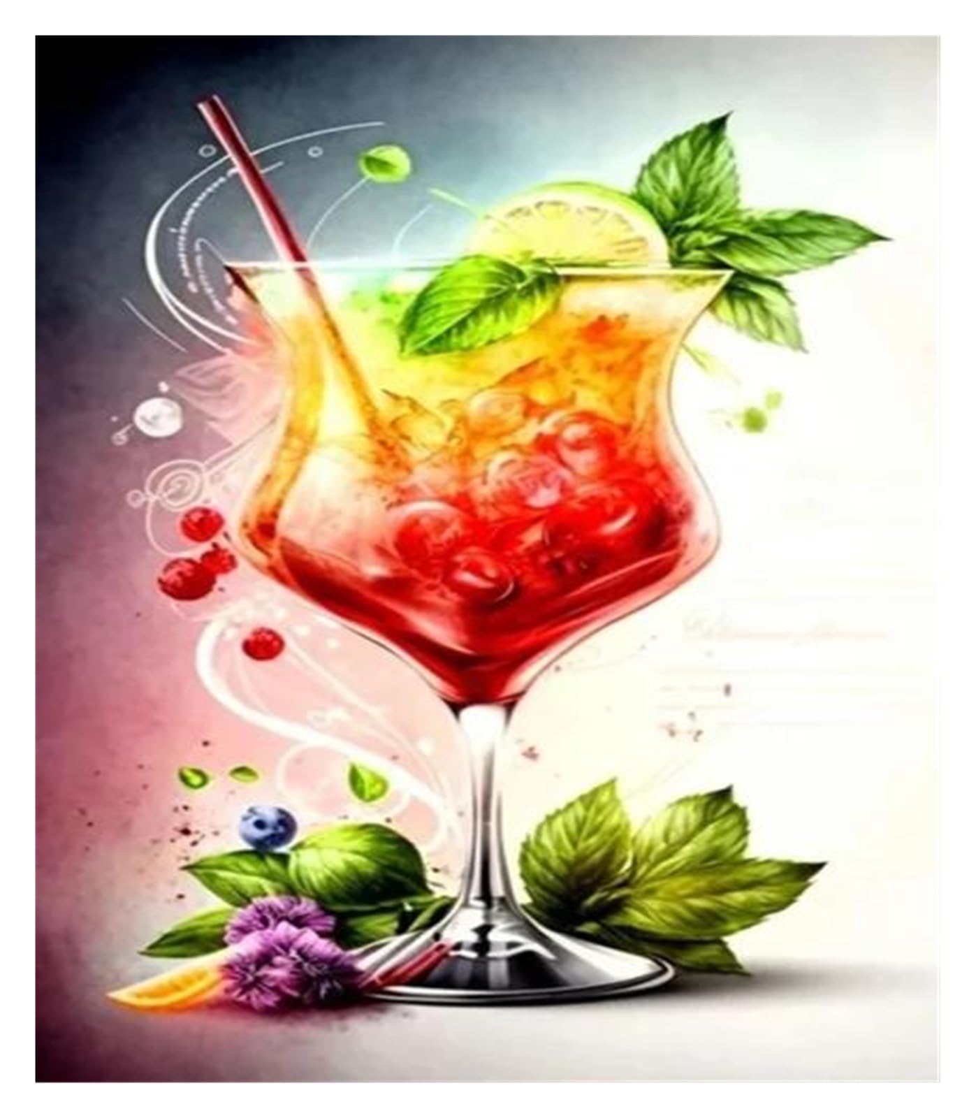 Peinture sur Toile Lumineuse Verre Nordique pour Ambiance Dîner Chaleureux