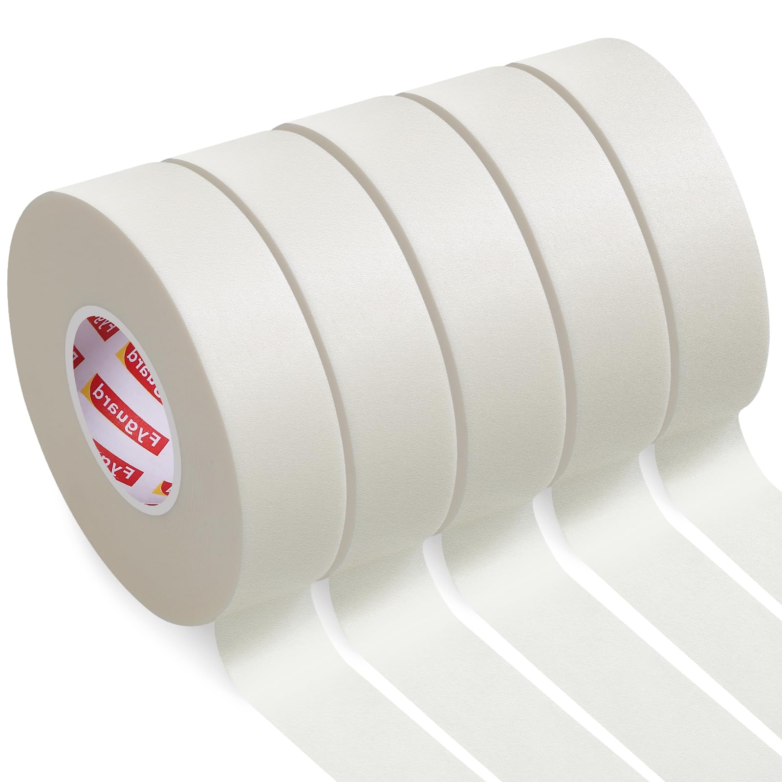 Fyguard 5 Rolls Painters Tape White, 24mm x 50m Masking Tape for Painting Multi-Surface Suitable Stickiness for Decoration Renovation Edge Treatment, No Residue
