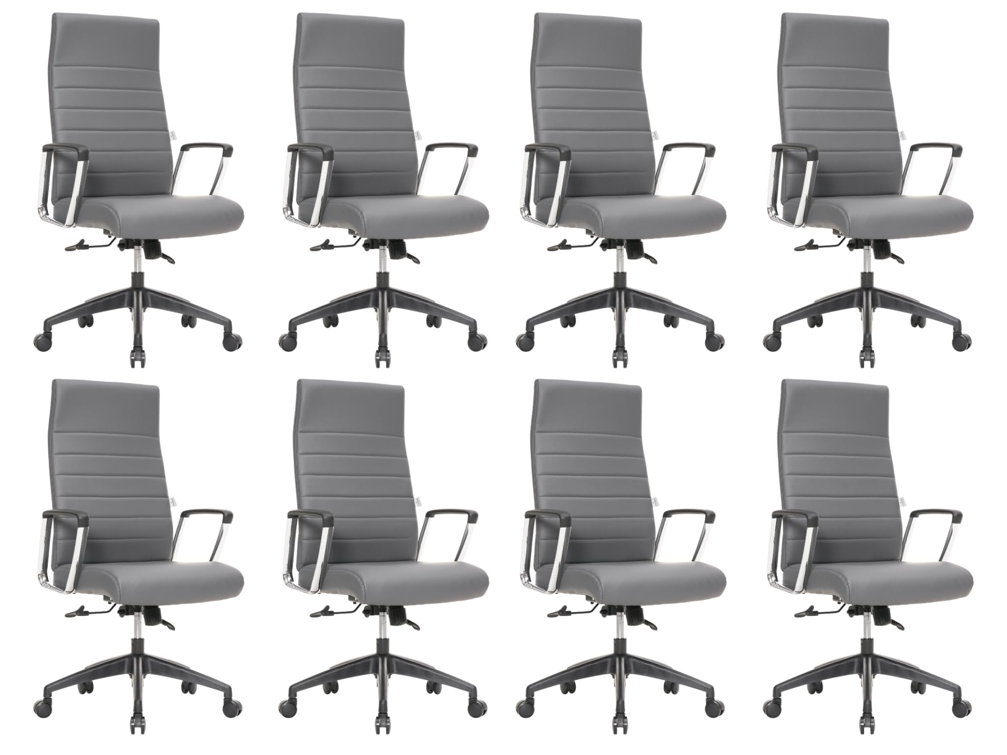 LeisureMod Hilton Executive Office Chair, Leather, Adjustable Height