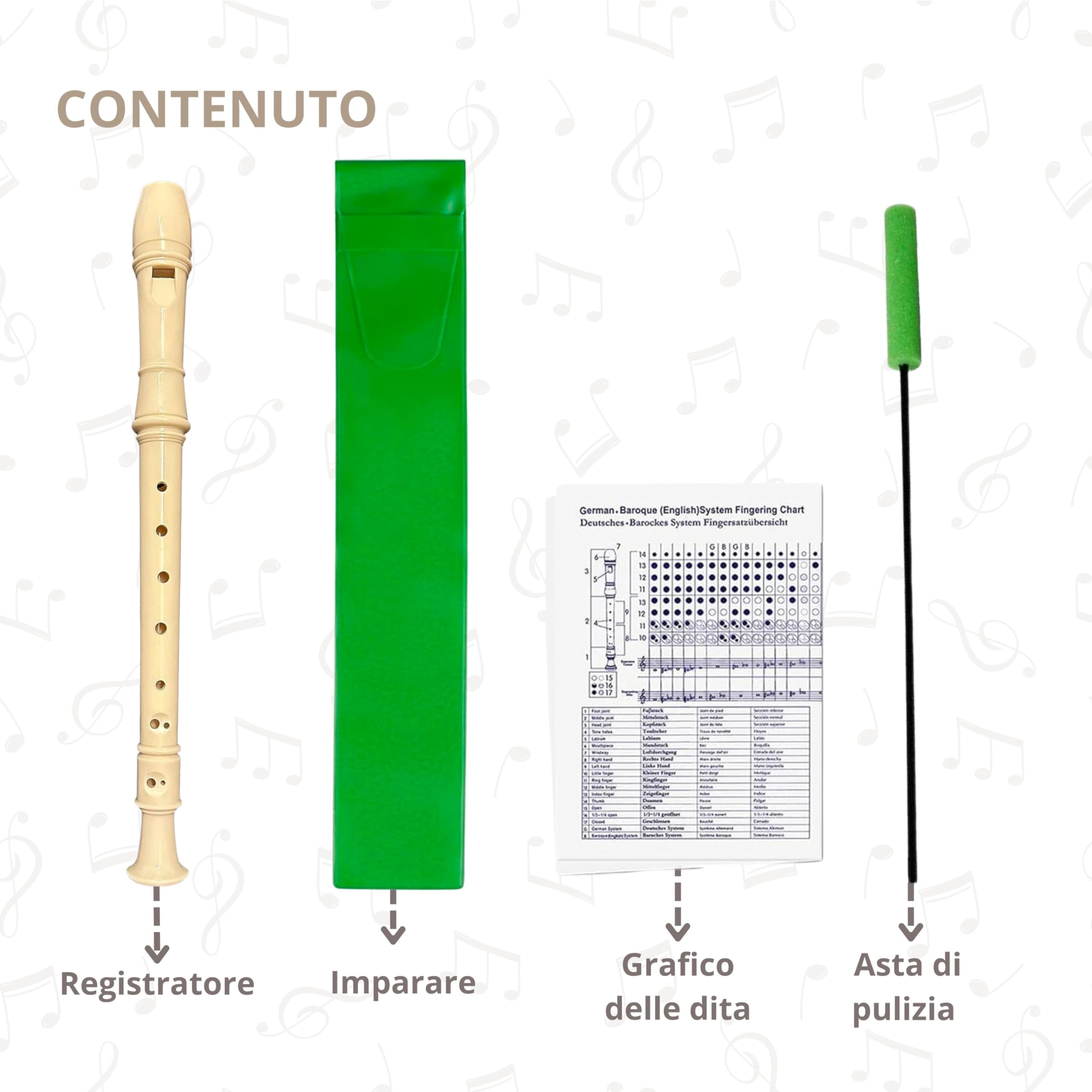 Flauto Dolce Soprano Mad About | Per Principianti | 3 Pezzi | Con Borsa E Scovolino | Nero