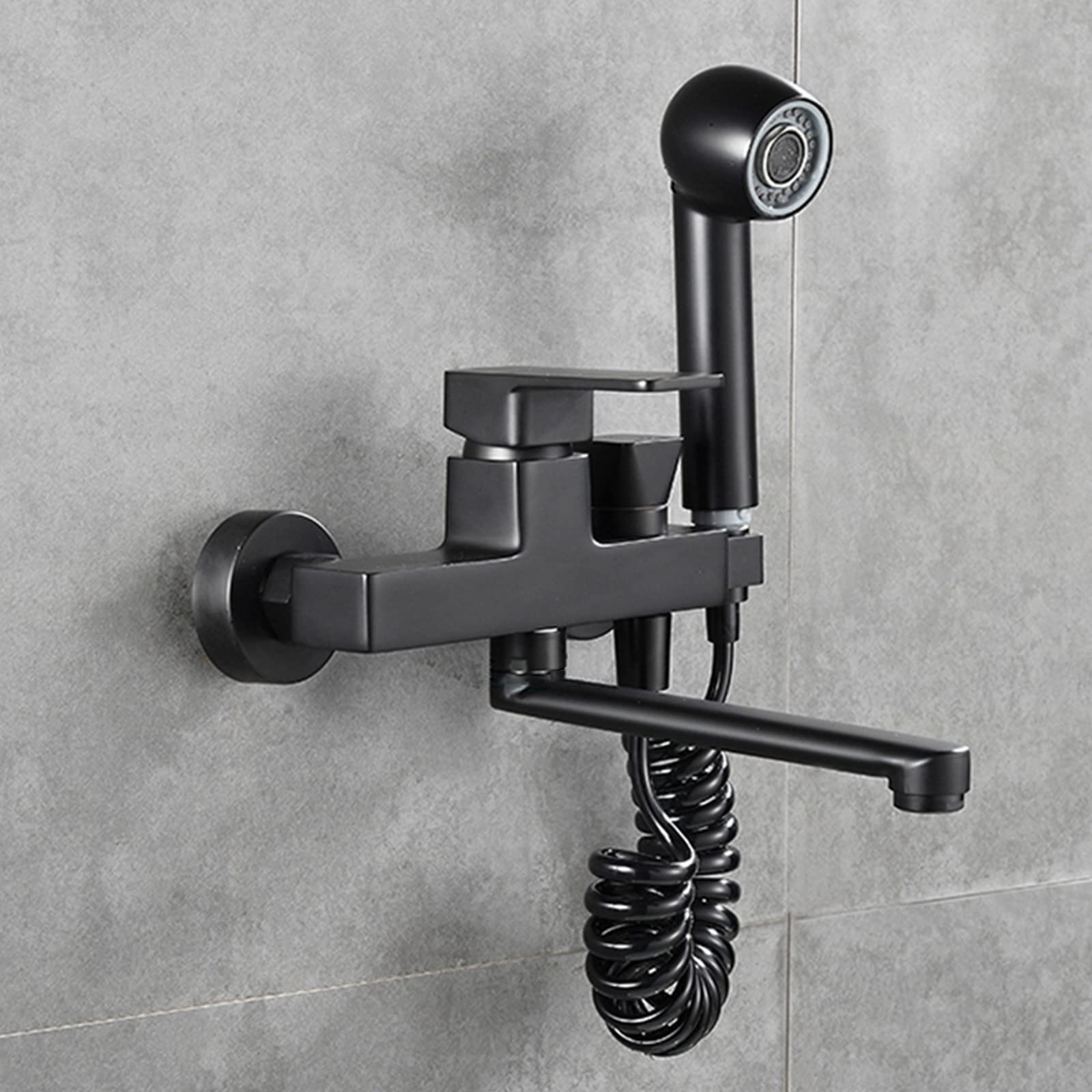 Robinet d'évier de cuisine eau chaude et froide à deux trous avec jet orientable
