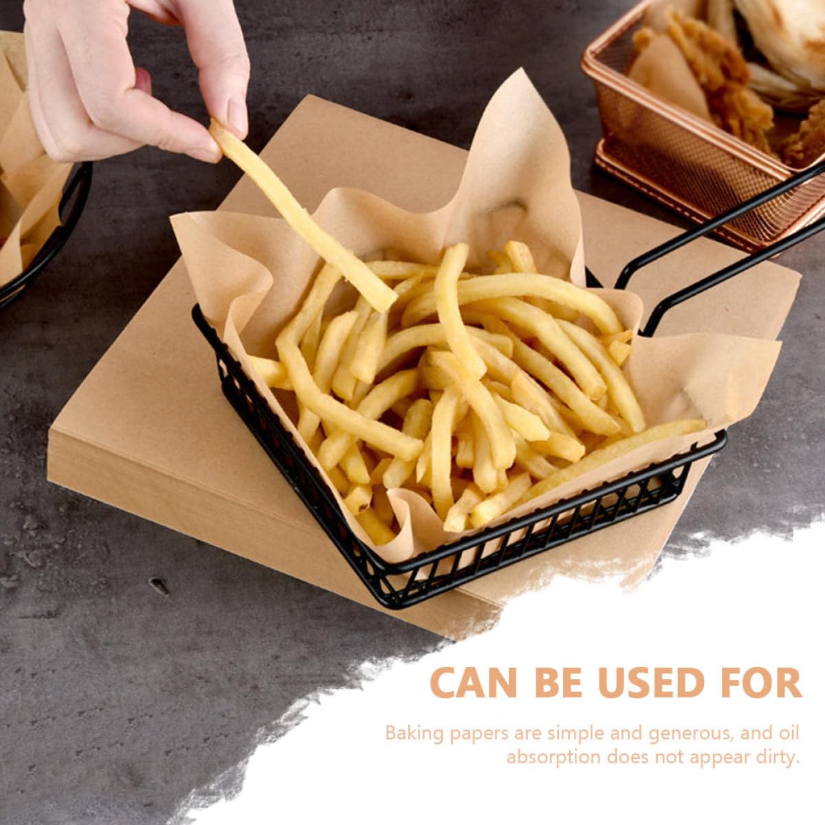 SUPVOX Papel para Hornear Antiadherente 20x20 Cm 500 Hojas Papel Antigrasa 40g Resistente al Calor Comida Frita Snacks Hamburguesas Adecuado para Cocina Fiestas